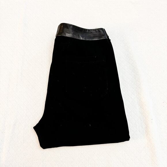 Rag & Bone Lamb Leather Accent Cropped Black Trouser Pants Size 2 - Picture 3 of 10